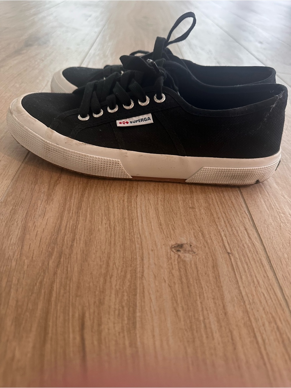 Superga Black and White Low-Top Canvas Sneakers - Picture 2 of 4